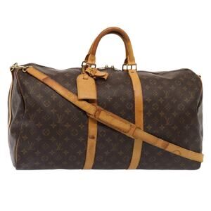 LOUIS VUITTON Monogram Keepall Bandouliere 55 Boston Bag M41414